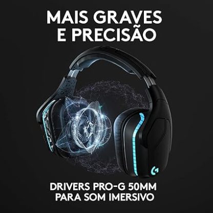Headset Gamer Sem Fio Logitech G935 7.1 RGB Wireless Hub - Image 3